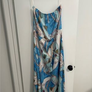 Silk Strapless Maxi Dress